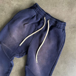 Pantalon de survêtement ample pour homme de haute qualité, logo personnalisé imprimé, délavé à l'acide, toile épaisse, tricoté, délavé au soleil, 100% coton - Product Image 3