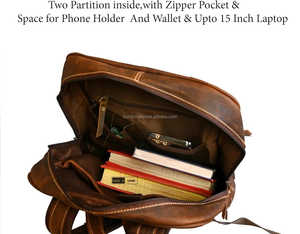 Sac à dos en cuir véritable sur mesure avec poils, sacoche de voyage pour ordinateur portable en cuir de vachette de qualité supérieure, fournisseur en gros, fabricant, exportateur LHBP-0016 - Product Image 5