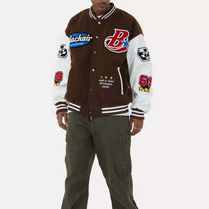 Veste universitaire personnalisée 100% laine et cuir véritable avec broderie en chenille Style lettreman d'hiver - Product Image 6