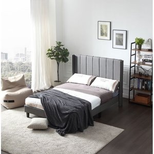 Marco de cama de plataforma, marco de tela con cabecero de ala, tamaño completo, moderno, TH-H8139, Envío Gratis - Product Image 3