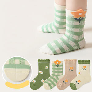 Calcetines de algodón de bloque de color personalizados de alta calidad para niños suave transpirable diseño de logotipo personalizado calcetines de bebé fabricante al por mayor a granel - Product Image 3