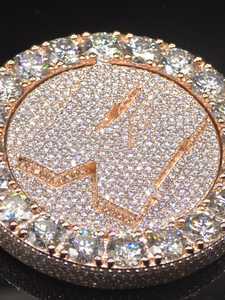 Custo925 Sterling <b>Silver</b> Round <b>Initial</b> <b>Pendant</b> VVS Moissanite Diamond Custom Letter <b>Pendant</b> Iced Out Hip Hop Jewelry - Product Image 5