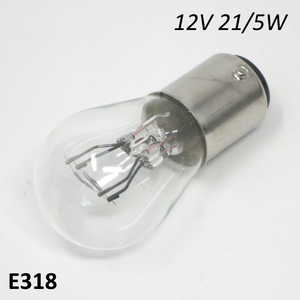 Bombilla de luz trasera 12V 21/5W (para encendidos de 12V) Lambretta LI + TV + SX + GP/DL - Product Image 1