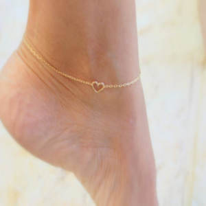 Classic Style Designer <b>Gold</b> Heart Anklet 925 <b>Gold</b> Plated Delicate <b>Ankle</b> <b>Bracelet</b> for Women and Girls Wear in Wedding Party's - Product Image 1