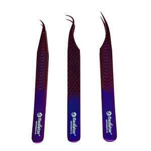 Professional 90 Degree Stainless Steel Lash Extension Tweezers Smooth Fiber Tip for <b>Eyelash</b> <b>Fans</b> - Product Image 2