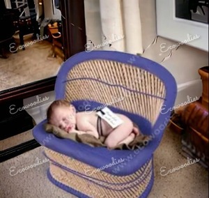 Silla de sofá de caña de bambú de mimbre cómoda y elegante para fotografía de recién nacido posando accesorios de sesión de bebé infantil camas para niños - Product Image 1