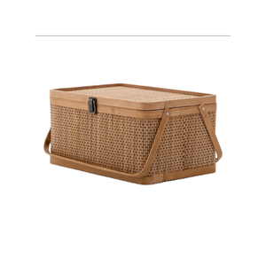 Cesta de picnic de bambú hecha a mano con bambú natural perfecta para bodas rústicas al aire libre y comedor de jardín Vietnam - Product Image 6