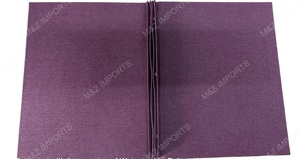 2024 Màu Tím Linen Kết Thúc Vải Thư Mục Trình Đơn Nhà Hàng Bảng <span class=keywords><strong>Menu</strong></span> Bìa Trong Gỗ Và Kim Loại Logo Với Bên Trong Vít Phù Hợp - Product Image 2