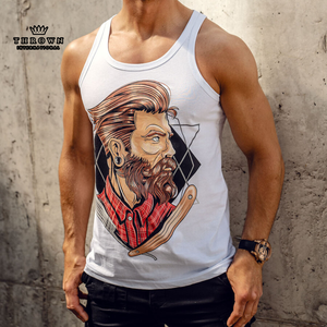 Camiseta sin mangas Retro de verano para hombre, chaleco dividido, tejido transpirable, 100% algodón, respetuoso con el medio ambiente, High Street Hip Hop Rock Street Workout - Product Image 3