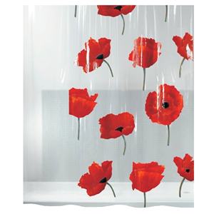 Colección Spirella Poppy, Cortina de Ducha Textil 180 x 200, 100% Poliéster, Multicolor - Product Image 1
