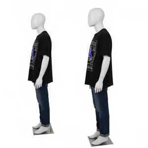 O Neck T Shirts en coton avec design gaufré et tissu respirant EL clignotant Casual Streetwear Night Glow Fashion Wear pour hommes - Product Image 3