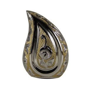 Urna funeraria de cremación de Metal grabada a mano decorativa, recuerdo de aluminio, urnas de cremación para adultos para cenizas humanas - Product Image 1
