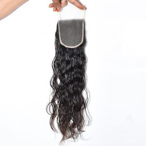 Fermeture humaine de qualité supérieure ondulée couleur naturelle noir doux tissage de cheveux indiens pour les femmes parfait pour la fête de salon et un usage quotidien - Product Image 3