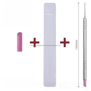 Pousse-cuticules russe double tête amélioré en acier inoxydable avec pierre à poncer pour l'élimination des bords, outil de manucure, logo personnalisé 2026 - Product Image 5