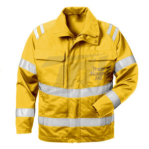 Veste de travail industrielle personnalisable OEM imperméable en polyester à rayures réfléchissantes B2B vêtements de sécurité réfléchissants en vrac - Product Image 1