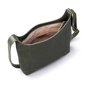 Sac hobo en cuir véritable pour femme, style minimaliste, à bandoulière, ouverture supérieure, usage quotidien, motif litchi vert, sangle unique - Product Image 3