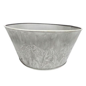 Jardinière en fer gris lavé utilisée pour les jardinières élégantes Pots conteneurs intérieurs extérieurs empotage pots de fleurs décoratifs fournitures de jardinière - Product Image 5
