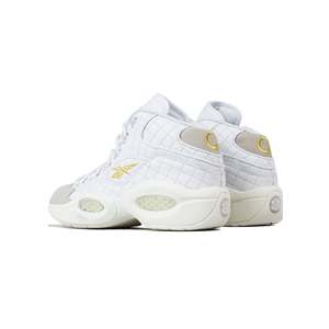 รองเท้าบาสเก็ตบอล <span class=keywords><strong>Reebok</strong></span> รุ่น Question Mid สีขาว/ทองเมทัลลิกสำหรับผู้ชาย เหมาะสำหรับงานปาร์ตี้ - Product Image 3