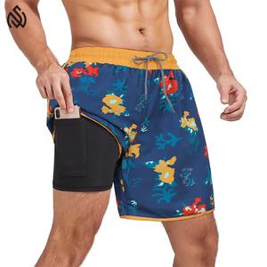 กางเกงขาสั้นชายหาดแบบสั้นสำหรับผู้ชายกางเกงขาสั้นชายหาดแบบแห้งเร็วแบบลำลองสีทึบพิมพ์ลายสำหรับใส่ในฤดูร้อนผลิตจากโรงงาน OEM - Product Image 2