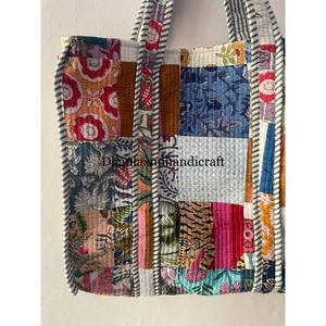 Women's Boho <b>Hippie</b> Style Hand-Stitched Cotton Quilting Shoulder <b>Bags</b> Eco-Friendly Printed Flowers Handmade Patchwork Quilts - Product Image 2