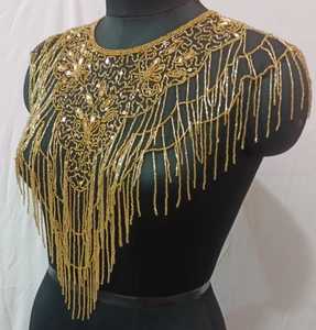 Lujoso vestido de fiesta de noche de gasa sin mangas con lentejuelas bordado a mano con cuentas y flecos capa Multi-Wearable Club Wear Crystal - Product Image 1