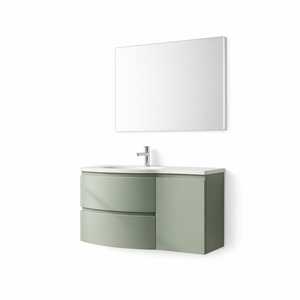 Mueble de Baño de Pared de Diseño Italiano en Verde Salvia, 105 cm, Ahorro de Espacio y Estilo Tradicional de Lujo - Product Image 3