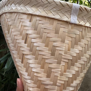 Cesta Vaporera de Bambú Hecha a Mano con Tapa para Cocinar Arroz Pegajoso - Product Image 2