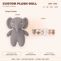 Peluche personnalisée tricotée sur mesure CE CPC, jouet en peluche au crochet personnalisé, éléphant, panda, lapin 18cm, OEM ODM, logo personnalisé