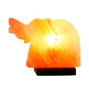 Avantages optimaux pour la santé Décoration de la maison Lampe au sel de l'Himalaya en forme d'éléphant fabriquée à la main par Sian Enterprises Natural Crafts - Product Image 2
