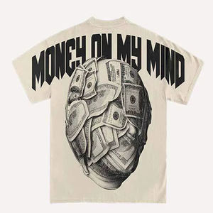 T-shirt d'été décontracté à col en O pour hommes Brand New Trendy Multi-Color Mountain Print Loose Cotton Short-Sleeved 230-260Gsm - Product Image 1