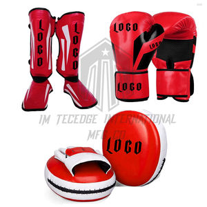 Ensemble d'équipement de boxe en cuir durable avec logo personnalisé, service OEM, couleur personnalisée, kit de sparring professionnel - Product Image 5