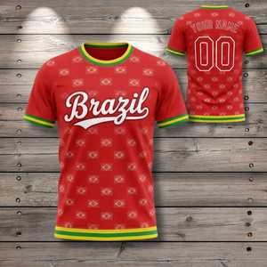 Set Maglia con Motivo Bandiera Brasiliana per WC 2032, Top Unisex per Tifosi di Calcio, Regalo per il Giorno della Partita, Disponibile in Diversi Colori - Product Image 1
