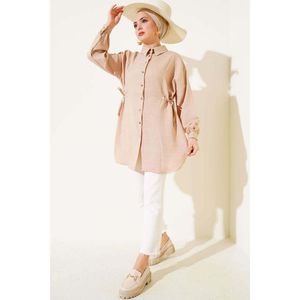 Cintura Cordón Lino Túnica Camel - Product Image 1