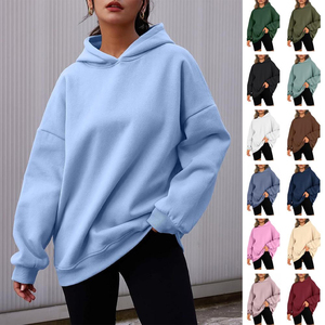 OEM/ODM Pull à capuche unisexe Street Style Regular Fit Kangaroo Pocket Drop Shoulder Thick Warm Fleece Sweatshirts - Product Image 6