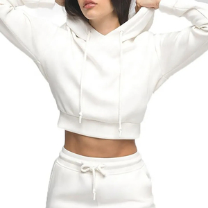 Sudaderas Cortas para Mujer al Mejor Precio, Diseño Personalizado Ligero, Top Corto de Moda Urbana, Felpa de Secado Rápido, Transpirable, Algodón/Poliéster - Product Image 6