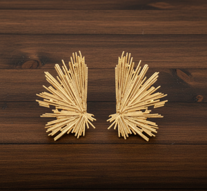 Pendientes de Botón Abstractos de Plata de Ley 925 Chapados en Oro, Bonitos para Bodas, Fiestas, Aniversarios y Regalos para Mujer - Product Image 5