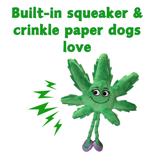 PAW:20 Mary Jane, le jouet pour chien en peluche mignon en forme de feuille de marijuana, parodie, et peluche pour adulte à poser sur étagère - Product Image 4