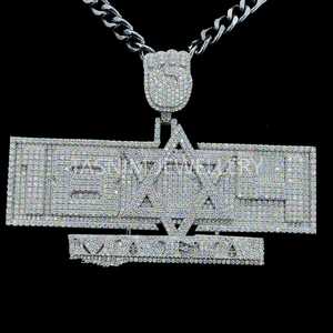 Hip Hop plata personalizada Iced VVS Moissanite colgante letra cubana joyería para hombres para Christian - Product Image 1