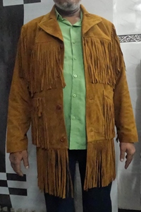 Alta calidad estilo vaquero OME Fringe Biker lona ecológica impermeable Vintage motocicleta chaqueta Hunter abrigo con borla - Product Image 3