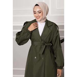 Gabardina abotonada con Charretera de hombro caqui - Product Image 4