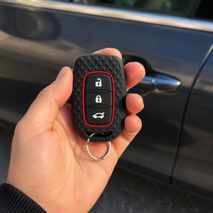 Cover in Silicone per Chiavi Renault Kwid <span class=keywords><strong>Duster</strong></span> Sandero Logan <span class=keywords><strong>Dacia</strong></span>, Custodia Protettiva per Telecomando a 3 Pulsanti, Nero Rosso - Product Image 5