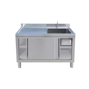 Armoire en acier inoxydable durable personnalisée pour cuisine commerciale, restaurant et école avec évier de cuisine commercial - Product Image 2