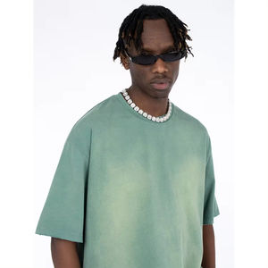 Logo de marque personnalisé 100% coton vierge délavé à l'acide surdimensionné hommes T-Shirt Plain boxy mens t-shirts. - Product Image 4