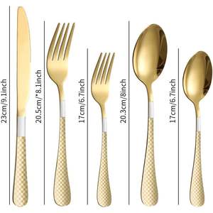 Juego de Cubiertos de acero inoxidable forjado 18/10 con acabado de espejo, incluye tenedor y cuchara, vajilla duradera para comer en casa - Product Image 2