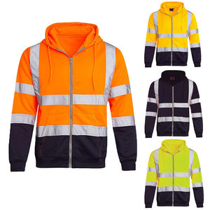 Vêtements de travail de sécurité pour l'extérieur OEM personnalisés Vêtements réfléchissants Veste à capuche à manches longues avec fermeture éclair - Product Image 1