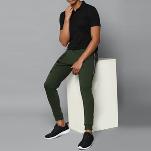 กางเกงวิ่งกันยับไม่ยับเอวสูงสำหรับทั้งชายและหญิงผ้าคอตต้อนย้อมสีน้ำหนักเบาทันสมัยแบบตรงสำหรับเข้ายิมฟิตเนส - Product Image 4