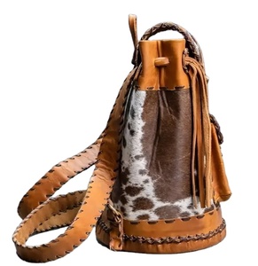 Everyday Sustainable Boot Stitch <b>Backpack</b> Hand-<b>Tooled</b> Turquoise Cowhide Leather Bohemian Summer Spring Durable Zipper Top - Product Image 2