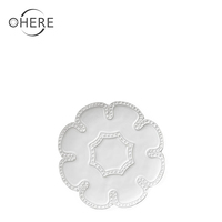 Assiettes de service en vrac Ohere, vaisselle de mariage en porcelaine, vaisselle en céramique rose de haute qualité, assiettes de présentation de 13 pouces