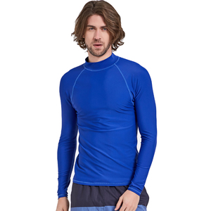 Rash Guard uni personnalisé de haute qualité pour garçons chemises de couleur bleue pour hommes avec taille personnalisée et étiquette de marque - Product Image 3