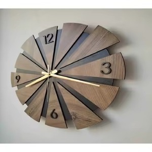 Horloge murale en bois minimaliste moderne Design élégant pour intérieurs contemporains pour salon Cadeau pour la maison - Product Image 1